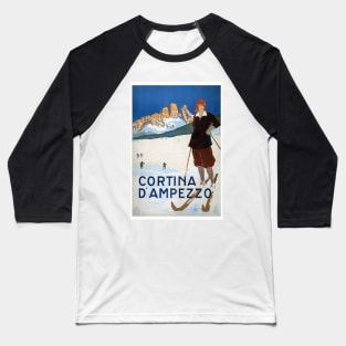 Cortina d'Ampezzo Italy Vintage Poster 1923 Baseball T-Shirt